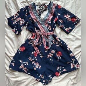 floral romper.